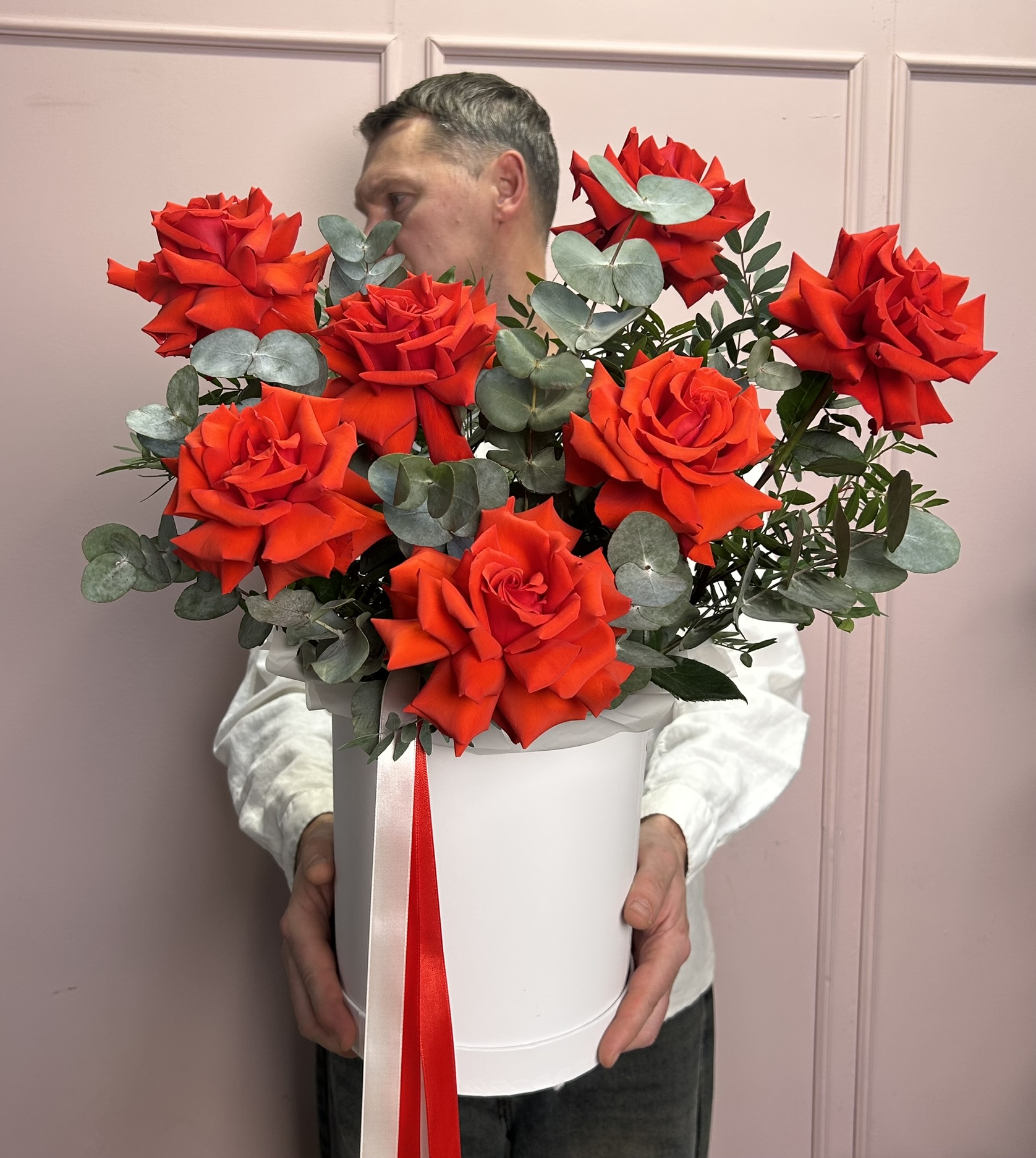 картинка Коробки с французскими розами Нина от Мадам Москвичка